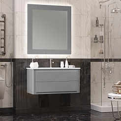 Opadiris Зеркало для ванной Луиджи 100 серое матовое – фотография-3